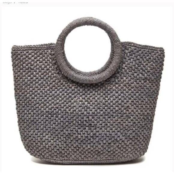 New Mar y sol Serena tote dove gray raffia womens bag - Picture 1 of 8